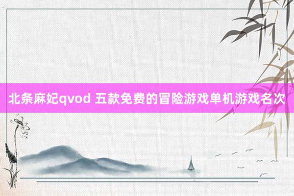 北条麻妃qvod 五款免费的冒险游戏单机游戏名次