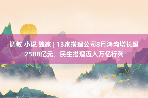 调教 小说 独家 | 13家搭理公司8月鸿沟增长超2500亿元，民生搭理迈入万亿行列