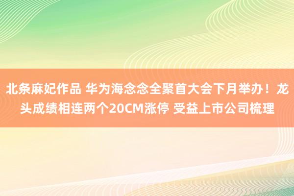 北条麻妃作品 华为海念念全聚首大会下月举办！龙头成绩相连两个20CM涨停 受益上市公司梳理