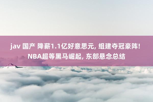 jav 国产 降薪1.1亿好意思元， 组建夺冠豪阵! NBA超等黑马崛起， 东部悬念总结