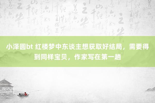 小泽圆bt 红楼梦中东谈主想获取好结局，需要得到同样宝贝，作家写在第一趟