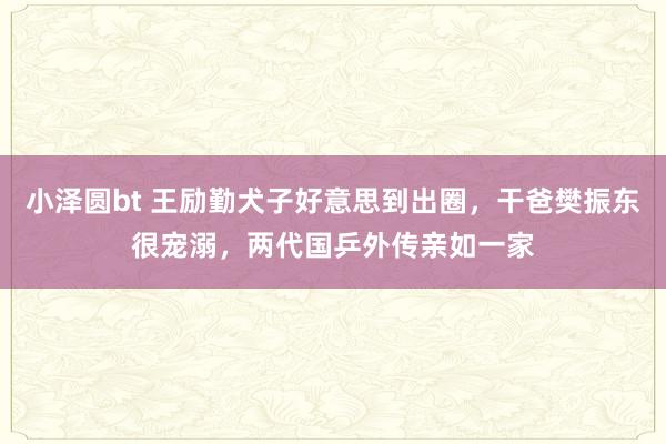 小泽圆bt 王励勤犬子好意思到出圈，干爸樊振东很宠溺，两代国乒外传亲如一家