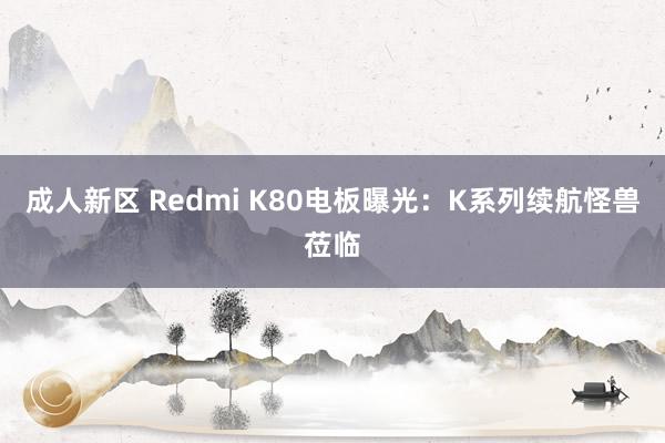 成人新区 Redmi K80电板曝光：K系列续航怪兽莅临