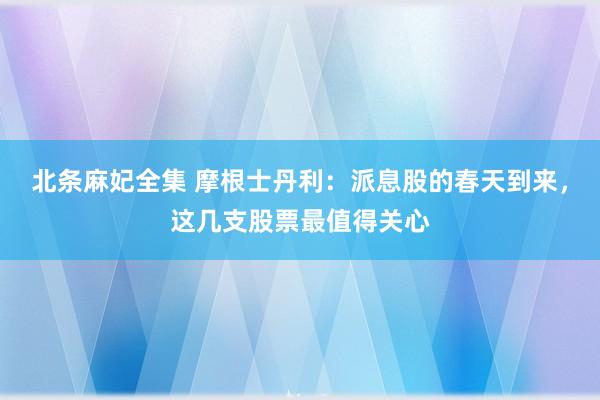 北条麻妃全集 摩根士丹利：派息股的春天到来，这几支股票最值得关心