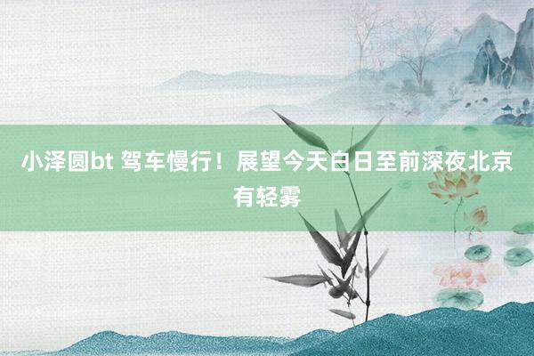 小泽圆bt 驾车慢行！展望今天白日至前深夜北京有轻雾