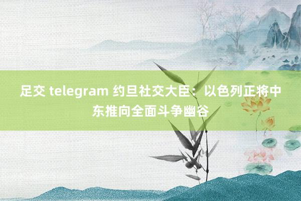 足交 telegram 约旦社交大臣：以色列正将中东推向全面斗争幽谷