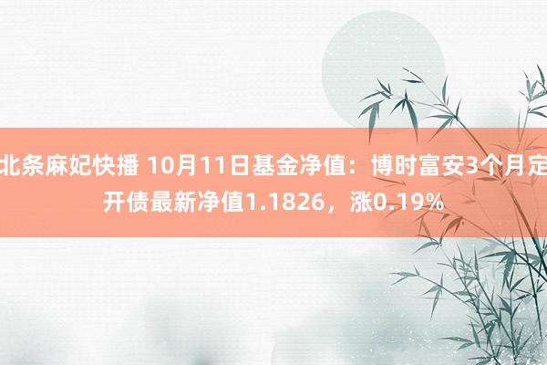 北条麻妃快播 10月11日基金净值：博时富安3个月定开债最新净值1.1826，涨0.19%