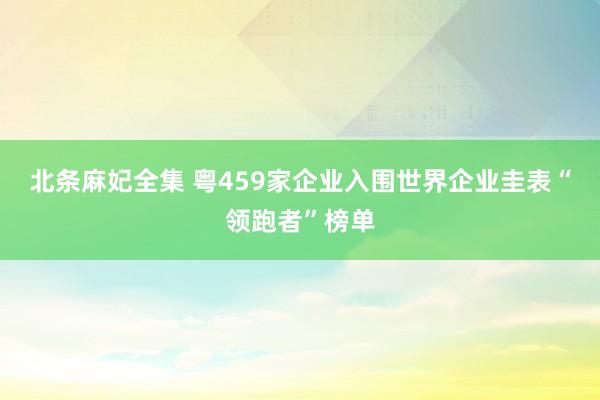 北条麻妃全集 粤459家企业入围世界企业圭表“领跑者”榜单