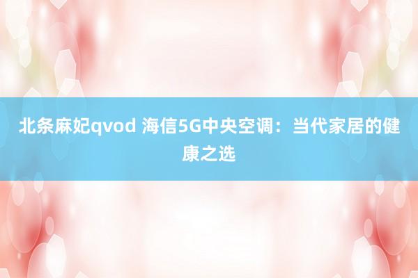 北条麻妃qvod 海信5G中央空调：当代家居的健康之选