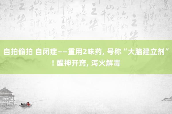 自拍偷拍 自闭症——重用2味药, 号称“大脑建立剂”! 醒神开窍, 泻火解毒