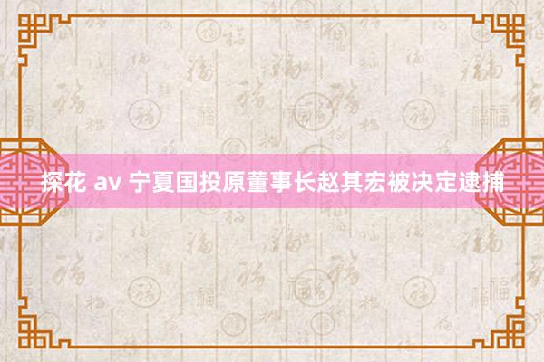 探花 av 宁夏国投原董事长赵其宏被决定逮捕