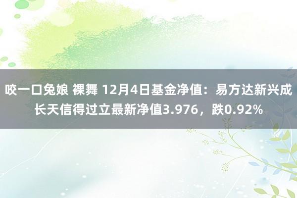 咬一口兔娘 裸舞 12月4日基金净值：易方达新兴成长天信得过立最新净值3.976，跌0.92%