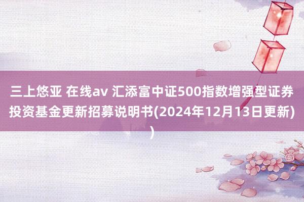 三上悠亚 在线av 汇添富中证500指数增强型证券投资基金更新招募说明书(2024年12月13日更新)