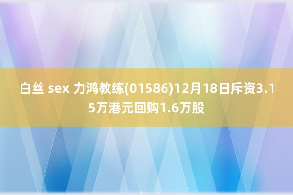 白丝 sex 力鸿教练(01586)12月18日斥资3.15万港元回购1.6万股