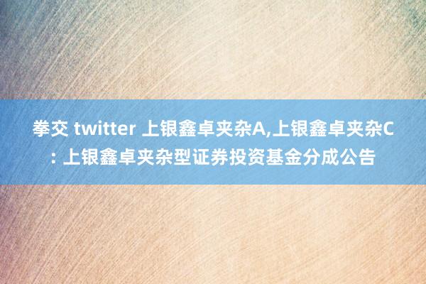 拳交 twitter 上银鑫卓夹杂A,上银鑫卓夹杂C: 上银鑫卓夹杂型证券投资基金分成公告