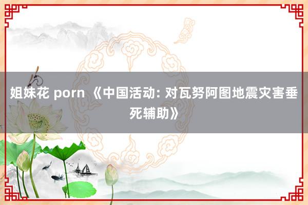 姐妹花 porn 《中国活动: 对瓦努阿图地震灾害垂死辅助》