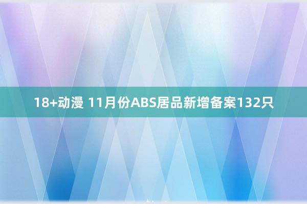 18+动漫 11月份ABS居品新增备案132只