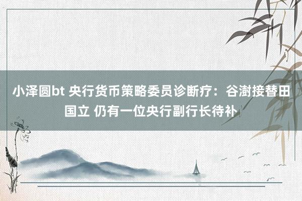 小泽圆bt 央行货币策略委员诊断疗：谷澍接替田国立 仍有一位央行副行长待补