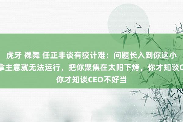 虎牙 裸舞 任正非谈有狡计难：问题长入到你这小数，你不拿主意就无法运行，把你聚焦在太阳下烤，你才知谈CEO不好当