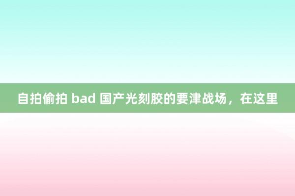 自拍偷拍 bad 国产光刻胶的要津战场，在这里