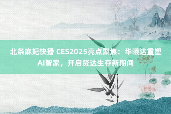 北条麻妃快播 CES2025亮点聚焦：华曦达重塑AI智家，开启贤达生存新期间