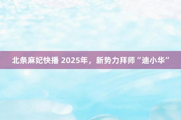 北条麻妃快播 2025年，新势力拜师“迪小华”