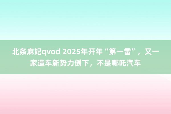 北条麻妃qvod 2025年开年“第一雷”，又一家造车新势力倒下，不是哪吒汽车