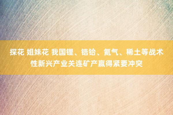 探花 姐妹花 我国锂、锆铪、氦气、稀土等战术性新兴产业关连矿产赢得紧要冲突