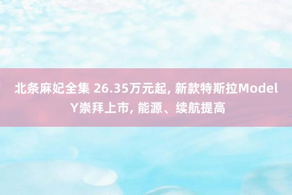 北条麻妃全集 26.35万元起， 新款特斯拉Model Y崇拜上市， 能源、续航提高