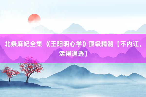 北条麻妃全集 《王阳明心学》顶级精髓【不内讧，活得通透】